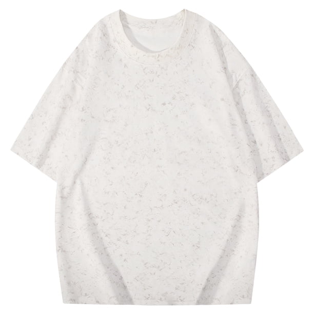 Blusas y camisas de manga corta con cuello redondo para hombre, blusas/camisetas casuales de verano a la moda de color liso con cuello redondo para hombre.