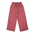 thumbnail image 7 of Delliss Girls Wide Leg Pants Kids High Waisted Loose Fit Comfy Belted Lounge Trousers with Pockets 4-13Years, 7 of 7