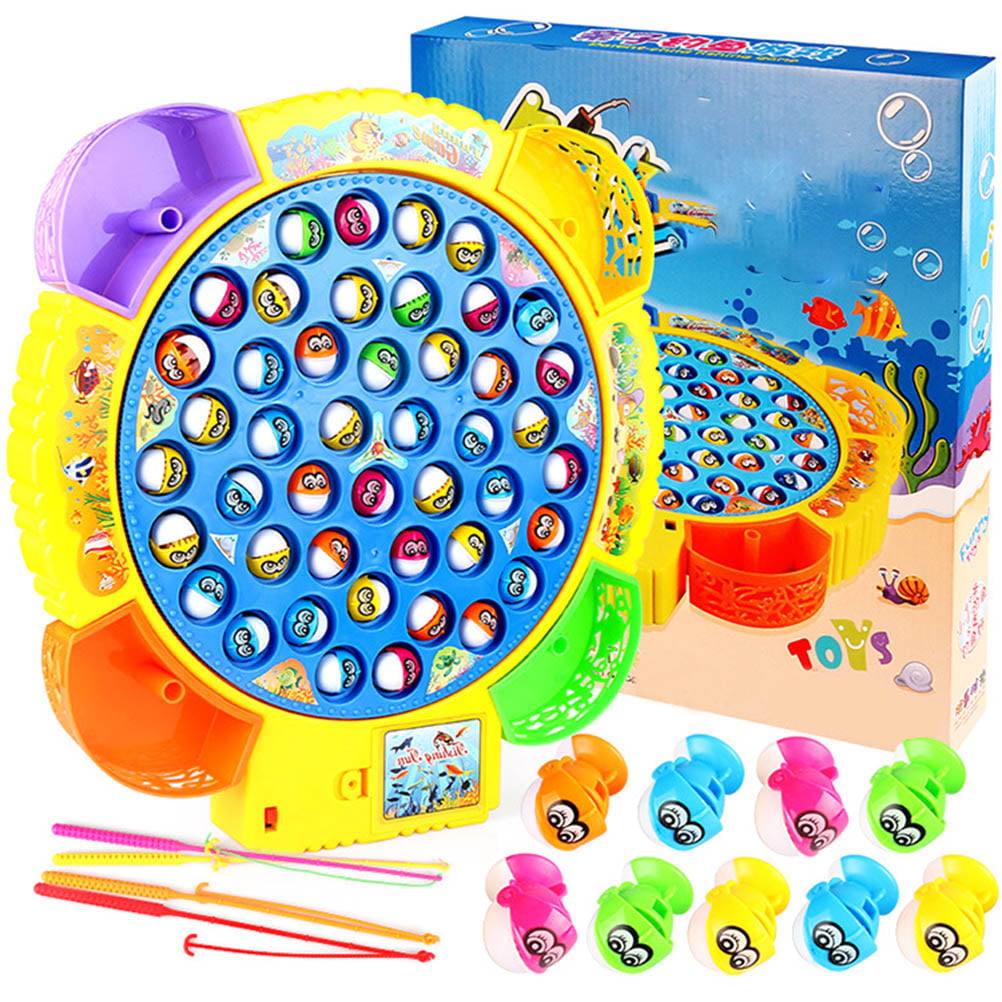 Fishing Game Electric Rotating Fish Pool with 45 Fishes Kids Water Fun Toy 