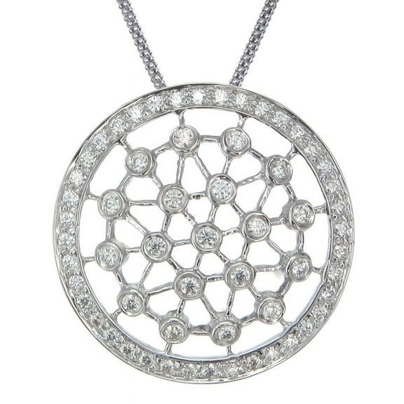 Vir Jewels 1/2 CTTW Diamond Pendant, Diamond Round Pendant Necklace for Women in 18K White Gold with 18 Inch Chain, Prong Setting For Female Adult