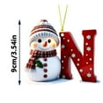 thumbnail image 6 of 1Pc 26 Letters Snowman Ornaments,Snowman Christmas Ornaments, Christmas Letter Ornaments,Cute Flat Christmas Tree Letter Decoration Personalized Hanging Pendant, Indoor Diy Hanging Xmas Ornament, 6 of 6