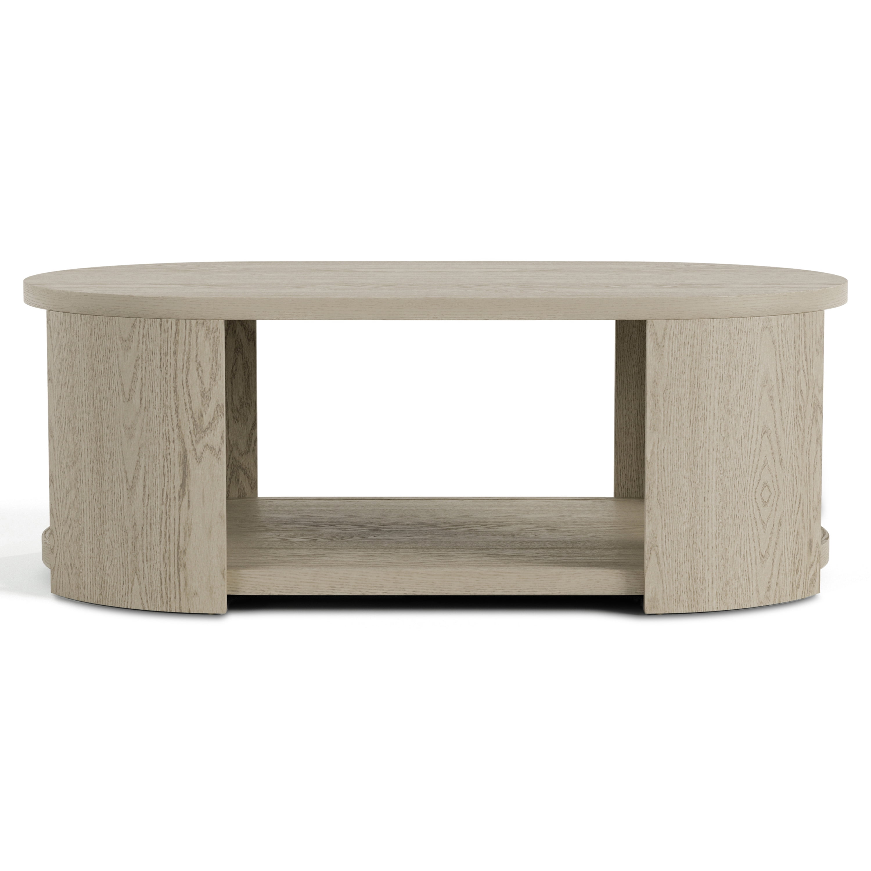 Furniture of America Cheri Modern Oval Solid Wood Indoor Coffee Table with 1-Shelf and Casters, Oak