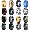 thumbnail image 2 of 16 Colors Fashion 8mm Titanium Celtic Dragon Rings For Men Inlay ColorFul Carbon Fiber Men Stainless Steel Rings Wedding Band Style 21 11, 2 of 6