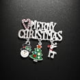 thumbnail image 2 of Broche de Navidad Cervatillo Muñeco de nieve Árbol de Navidad Ramillete Aleación Diamante Gota Aceite Broche de Navidad Broche, 2 of 5