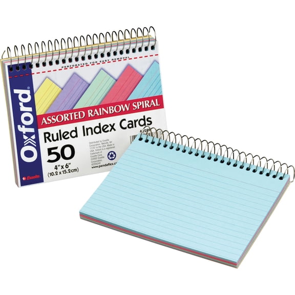 TOPS, OXF40286, Oxford Spiral Bound Ruled Index Cards, 1 Each