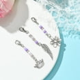 thumbnail image 2 of Flower/Crown/Wing Alloy & Glass Pendant Decorations with Alloy Lobster Claw Clasps Mixed Color 56~70mm 3pcs/set, 2 of 6