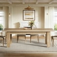 thumbnail image 6 of Finmind 79" Farmhouse Dining Table for 6-8, Extra Long Rectangular Wooden Kitchen Table, Dinner Table for Dining Room, Living Room, Natural Oak, 6 of 7