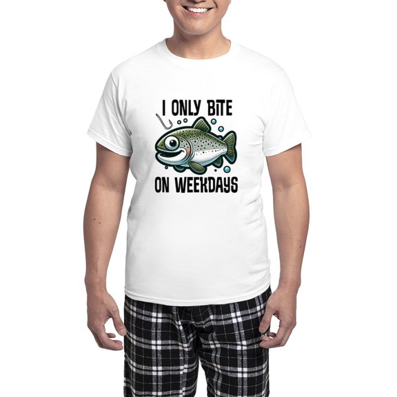 CafePress - Funny Trout Fishing Joke Pajamas - Men's Light Loose Fit Cotton Pajama Set