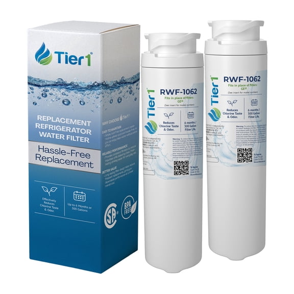 Tier1 MSWF Refrigerator Water Filter 2-pk | Replacement for GE MSWF SmartWater 101820A, 101821B, MSWFDS, WF282, EFF-6022A, SGF-G23, AP3997949, Fridge Filter