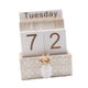 thumbnail image 5 of Calendario perpetuo de madera con bloques de madera para escritorio, regalo de mesa, rústico Piña, 5 of 9