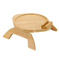 thumbnail image 1 of 360° Rotating Round Sofa Armrest Tray Table for Food, 90cm, 1 of 5