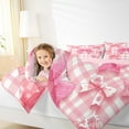 thumbnail image 6 of Manfei Cartoon Abstract Bowknot Bedding Comforter Set for Girls, Kawaii Buffalo Plaid Twin Comforter Sets, Fairy Tale Reversible Bedding Set, Luxury Bedroom Decor, 2pcs, 6 of 9