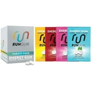 Run Gum Variety Pack Energy Gum 50mg Caffeine Taurine & B-Vitamins per Piece, 10 Pieces (Pack of 5)
