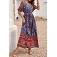 thumbnail image 3 of Vestido Maxi Bohemio Floral Azul Talle S para Mujer PRETTYGARDEN, 3 of 8