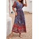 thumbnail image 3 of Vestido Maxi Bohemio Floral Azul Talle S para Mujer PRETTYGARDEN, 3 of 8