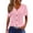 Pink, variant on Round Neck Casual Loose Single Breasted Short Sleeved T Shirt Summer Fashion Clothing for Women