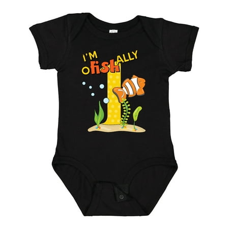 

Inktastic I m O-Fish-Ally One Cute Clownfish First Birthday Gift Baby Boy or Baby Girl Bodysuit