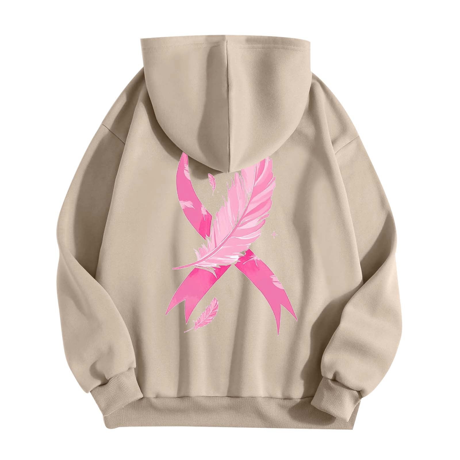 Sweat Capuche Rose Cancer Du Sein - Polaire Douce, Coupe Sport, Cordon Serrage - 6