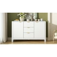 thumbnail image 4 of Harper & Bright Designs Wood Sideboard Cabinet with Storage, Modern Fluted Accent Cabinet with Doors and Drawers for Entryway, Living Room, Foyer, White, 4 of 14