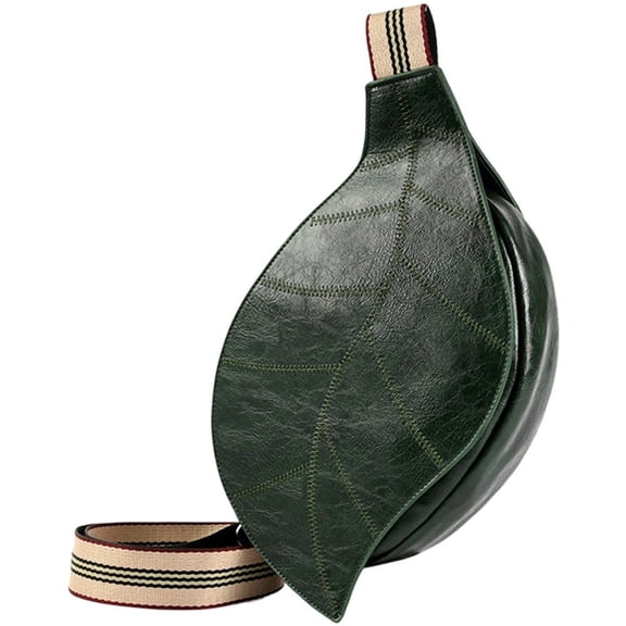 Hsqqdc Leaf Shaped Crossbody Chest Bag with Wide Shoulder Strap Multipurpose Sling Pack for Travel Sport