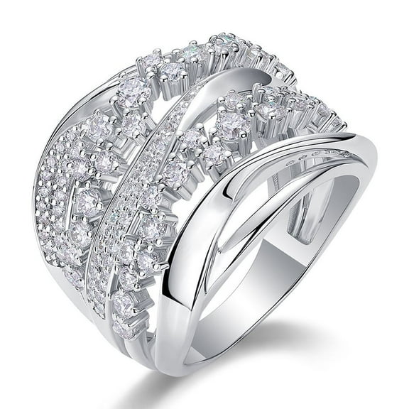 Moissanite Wedding Ring for Women Diamond Engagement Rings 18K White Gold Plated 925 Sterling Silver Moissanite Ring Lab Diamond Rings Womens Diamond Rings