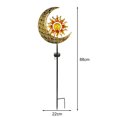thumbnail image 4 of Luz Solar De La Luna Ahorro de energía Solar Sun Moon Hollow Light Patio Jardín Paisaje Lámpara de césped, 4 of 4