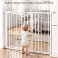thumbnail image 3 of Baby Safety Gate, Caveen Extra Tall 36'', 29.5-46'' Wide Baby Gate Stairway and Hallway, for Ages 6 to 36 Months, White, 3 of 9