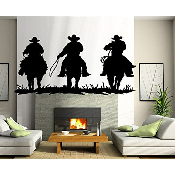 COWBOYS RIDING #3 ~ WALL DECAL EXTRA LARGE 25" X 50"