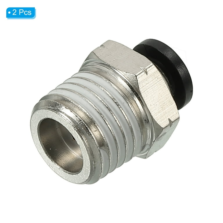 PATIKIL 1/2" Push To Connect Air Line Fitting, 2 Pack Tee T Shape
