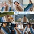thumbnail image 5 of Blue Brown Cooling Blanket,Lightweight Breathable Summer Throw Blanket with Double Sided Cold Effect,Farmhouse Wood Grain Vintage Vertical Striped Picnic Blankets Bed Sheet for Hot Sleepers 50"x60", 5 of 8