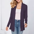 thumbnail image 2 of Rrunsv Womens Open Front Button Down Long Sleeve Pockets Knit Cardigan Sweaters(Dark Purple,2XL), 2 of 5