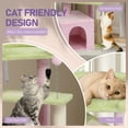 thumbnail image 6 of IVV Modern Cat Tree, 26.7"H Multi-Tier Cat Activity Tower with Scratch Pad, Condo, Perch Bed and Cat Tease Ball for Kittens and Small Indoor Cats (Pink & Green), 6 of 9