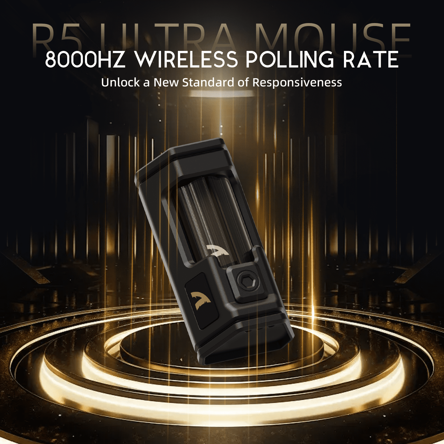 ATTACK SHARK R5Ultra Carbon Fiber Wireless 8K PAW3950MAX Gaming Mouse with 8K Coiled Cable,39g SUPERLIGHT, 8K Hz Wireless Polling Rate, MCU Nodic 52840, DPI up to 42000, BT/2.4G Wireless/Wired
