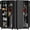 Black, variant on Metal Locking Cabinet, 72.8" Tall Storage Cabinet for Broom, Garage Storage Cabinet with Doors and Shelves, Heavy Duty Tool Cabinet for Home Office, School, Basement,Gym