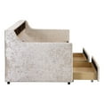 thumbnail image 4 of Historyli Go5H Twin Size Snowflake Velvet Daybed With 2 Storage Drawers And Built-in Storage Shelves, Velvet Upholstered Back, Wooden Frame, No Springs Required For Bedroom, Living Room, 4 of 9
