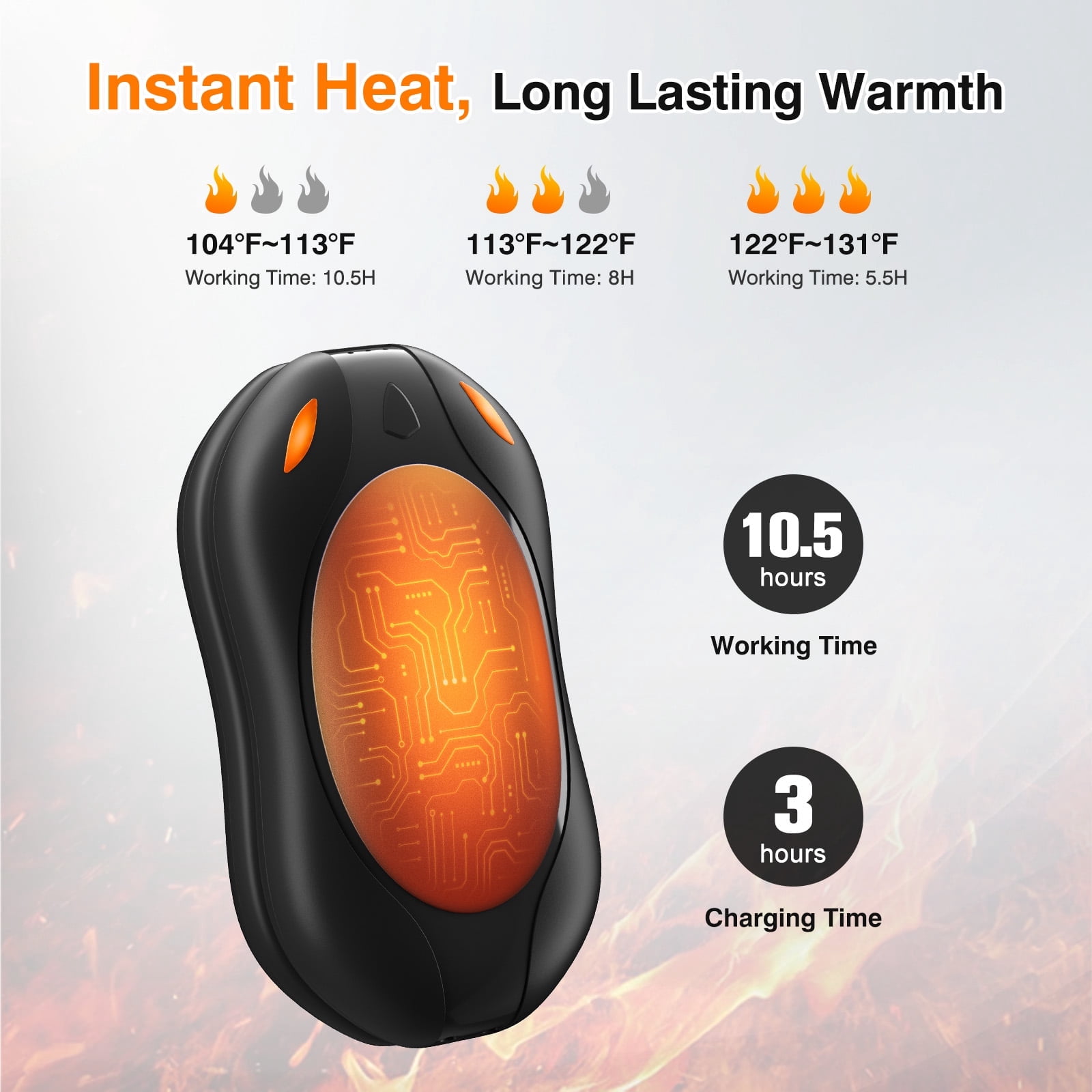 Hand Warmers Rechargeable 2 Pack–Magnetic Heating, 3 Heat Settings, Portable Pocket Warmers for Raynauds, Hunting, Golf, Winter Camping