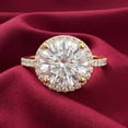 thumbnail image 3 of Rosec Jewels IGI Certified Lab Grown Diamond Engagement Ring with Halo - 4 Carat - E-VS1 Quality Diamond Statement Ring, 14K Yellow Gold, US 4.00, 3 of 7