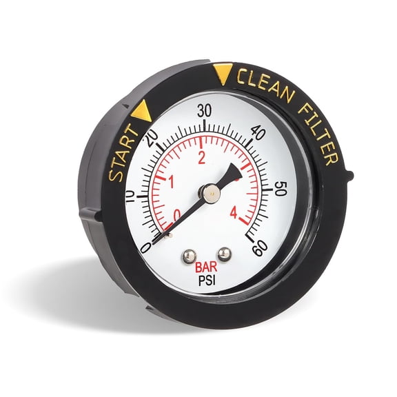 Pressure Gauge Replacement, Fits Pen-tair Pool/Spa Valves & Filters, 190059 Pool Filter Pressure Gauge - 2" Dial, 0-60 PSI