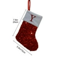 thumbnail image 3 of Red Glitter Sequins Christmas Stockings with Initials Embroidered Letter Xmas Stocking Hanging Decorations for Fireplace Xmas Tree Home Decor, Y, 3 of 6