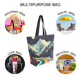 thumbnail image 7 of FORMRS Womens Canvas Tote Bag with Zipper Inner Pocket Shoulder Handbag, Evening Mountain Road, 7 of 7