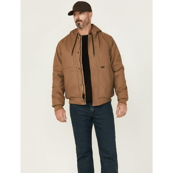 Hawx Work Gear Men's Fr Hooded Bomber Work Jacket - KHA Medium