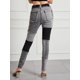 thumbnail image 3 of Pantalones vaqueros elásticos para mujer, Vaqueros ajustados de cintura alta con borlas de retazos, ropa de calle, 2023, 3 of 5