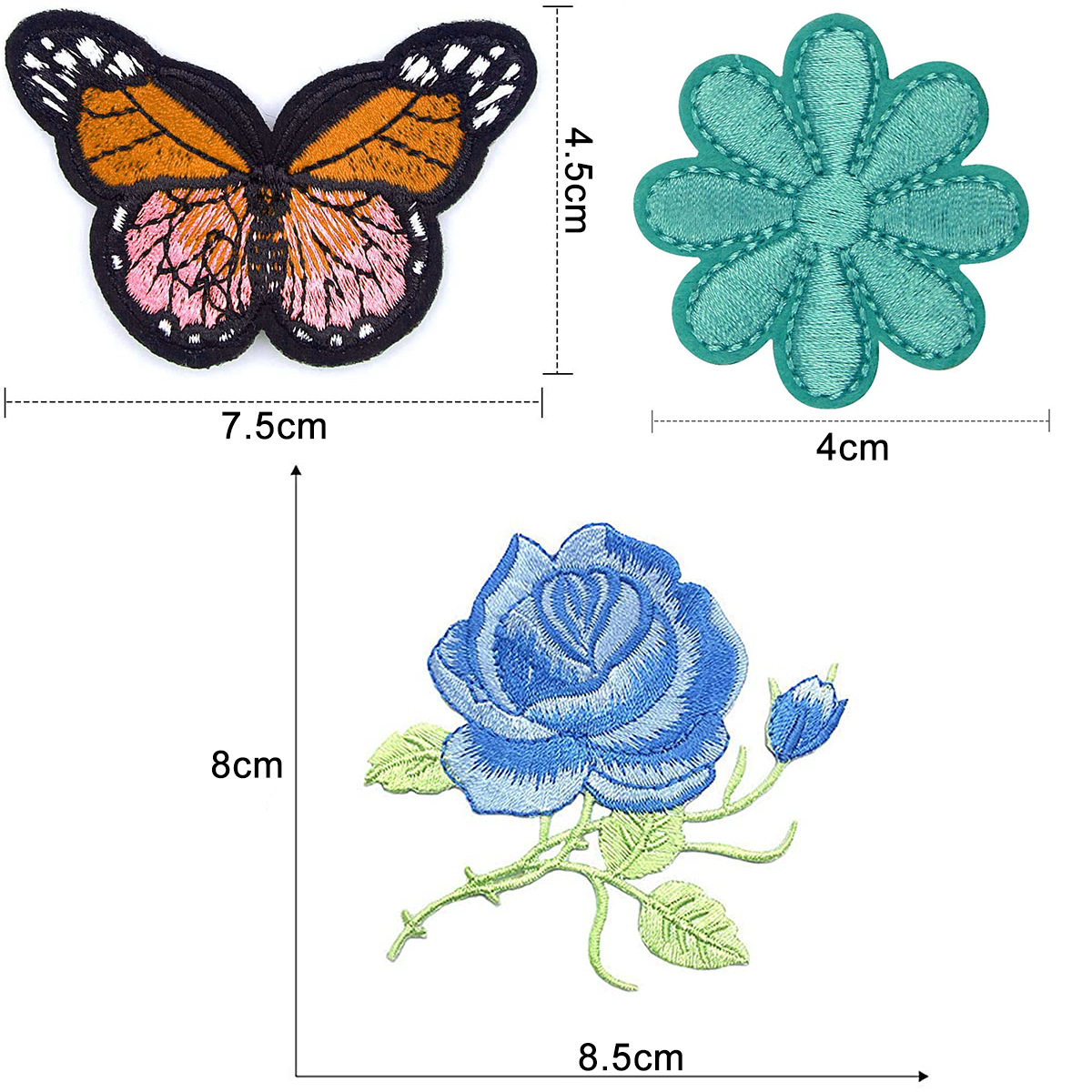 1pcs Beautiful Flower Large Water Soluble Embroideried Fabric National Trend Applique Patch Sew Clothes Accessories (Purple E