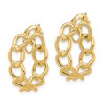 thumbnail image 2 of Auriga 14k Yellow Gold Cable Link Circle Hoop Earrings for Women(L- 21.4mm, W- 19.1mm), 2 of 5