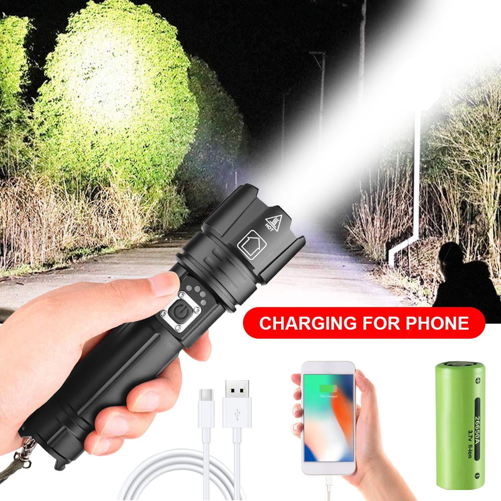 Powerful Flashlight 10000 Lumens,USB Rechargeable XHP70.2 Flashlights
