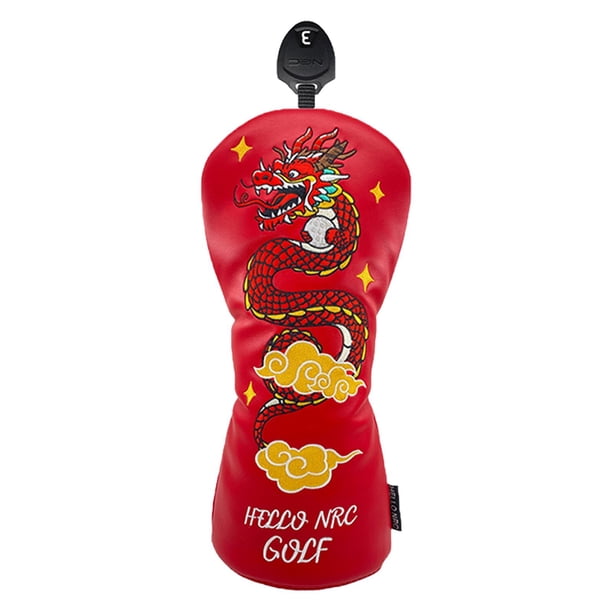 Cubierta de cabeza de golf perfecl de cuero PU Rojo 30cmx13cm
