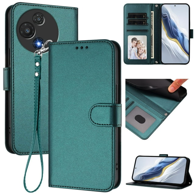 GANGXUN Wallet Case for TCL 60 5G – Magnetic Closure, RFID Blocking, Wrist Strap, Wireless Charging Compatible