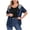 Navy, variant on Setooff Womens Short Sleeve Tops, Hooded Buffalo Plaid Open Shirt, Pocket Loose Plus Size Blouses Casual Outerwear