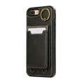 thumbnail image 6 of Wallet Back Case for iPhone 7 Plus/8 Plus with Wrist Strap, Stylish Magnetic Card Holder Finger Ring Kickstand PU Leather Lanyard Shockproof Slim Phone Case Cover for iPhone 7 Plus/8 Plus, Black, 6 of 7