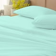 thumbnail image 3 of D.N.G. BEDDINGS Luxury 4 Piece Sheet Set with 8 Inch Deep Pocket 800 Thread Count 100% Egyptian Cotton Solid Aqua Blue Color Twin Size, 3 of 4
